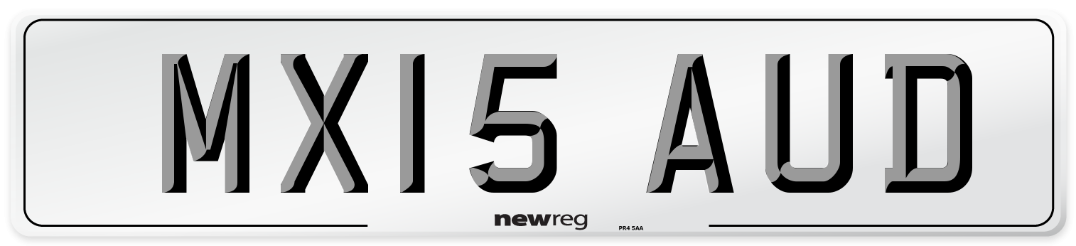 MX15 AUD Number Plate from New Reg